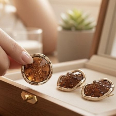 زر ملابس بني