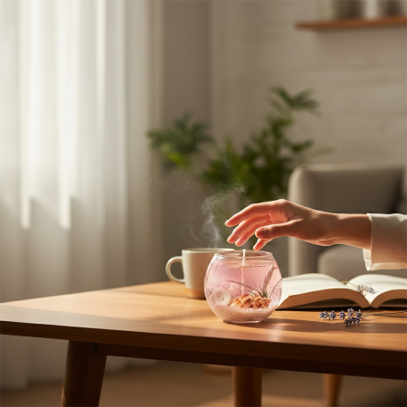 كاس زجاج شفاف طابة للشمع-14