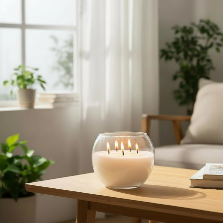 كاس زجاج شفاف طابة للشمع-16