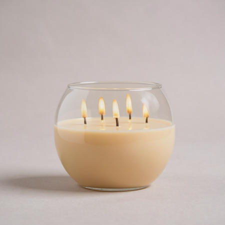 كاس زجاج شفاف طابة للشمع -17