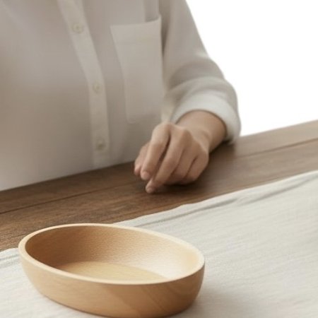 وعاء خشب بيضاوي صغير -10