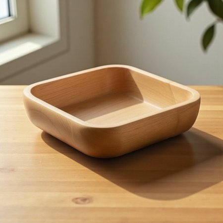 وعاء خشب مربع -13