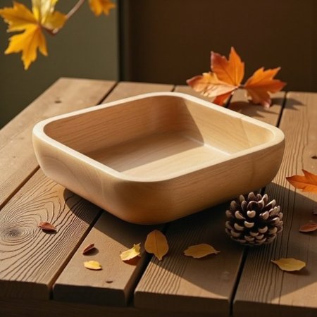 وعاء خشب مربع -14