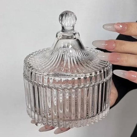 علب اكريلك للشمع مع غطاء صغير-4