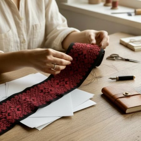 تطريز فلسطيني أحمر-13سم