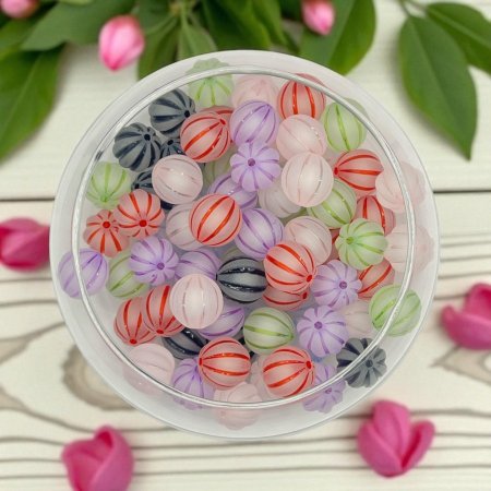 خرز دائري محزز بدون لمعة-كبير