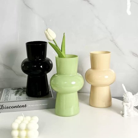 مزهرية زجاج-أخضر