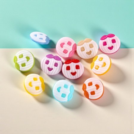 زر ملابس أطفال ملون-تفاحة