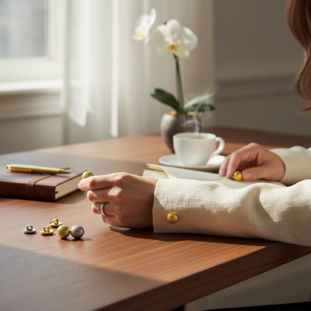 زر ملابس مع عنق