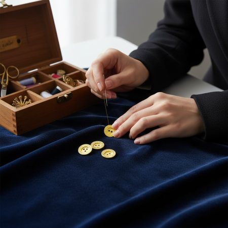 زر ملابس ذهبي