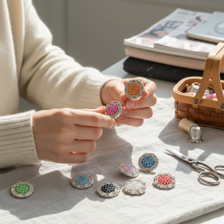 زر ملابس ملون