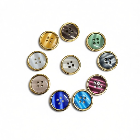 زر ملابس ملون4 خروم-خط ذهبي