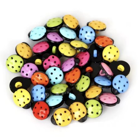 زر ملابس أطفال ملون-دعسوقة